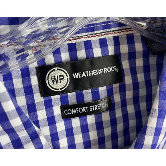 Weatherproof Short Sleeve Shirt Men's Size 2XL Big & Tall Button Down Blue - Picture 4 of 7